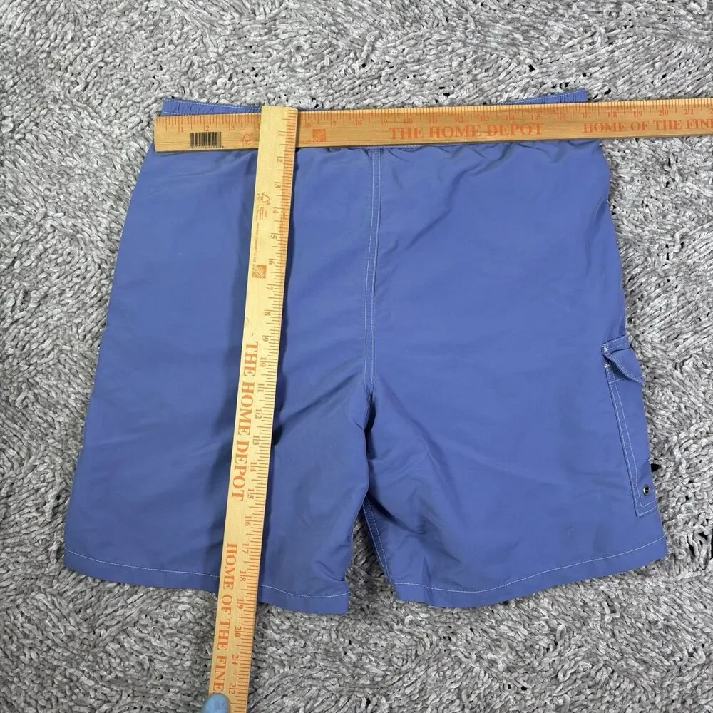 Polo Ralph Lauren Cargo Swim Shorts Mens Small Baby Blue Summer Beach Lined